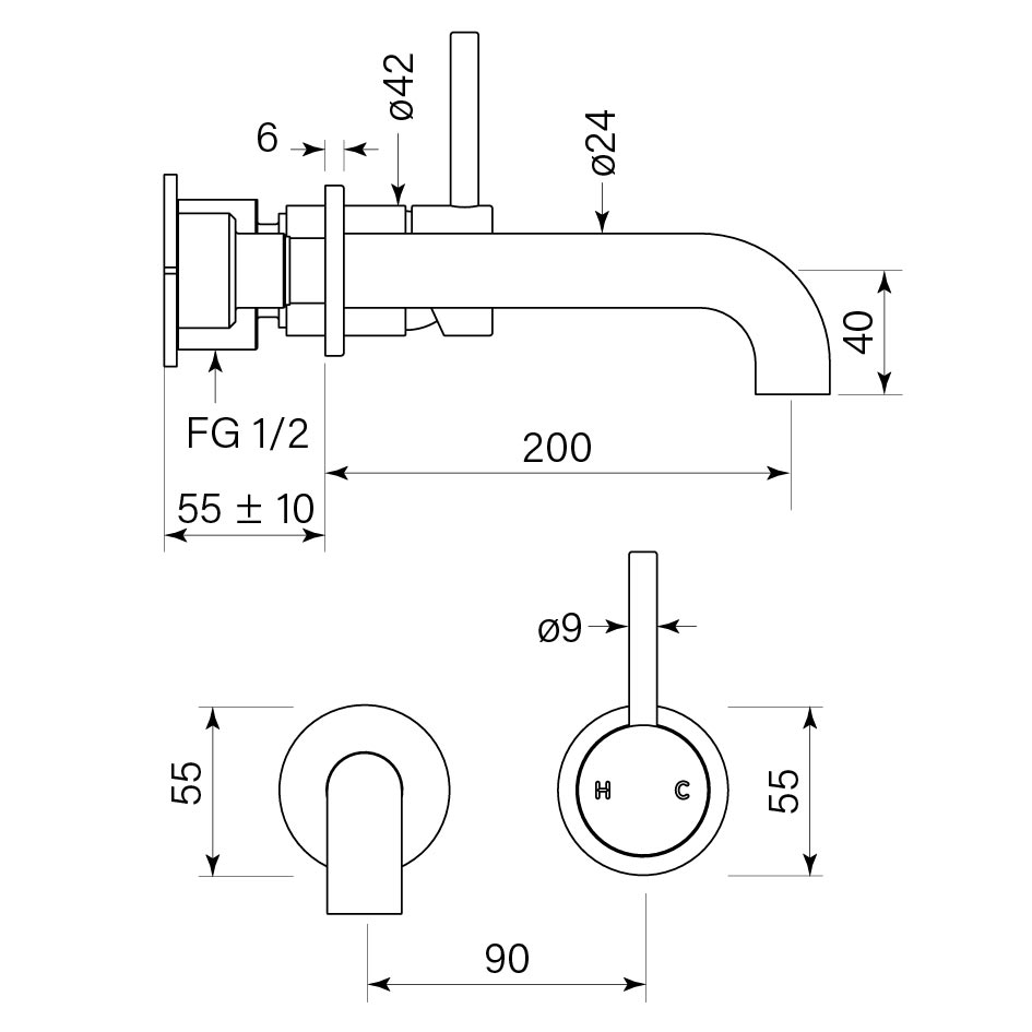 Pegasi M Bath Mixer Set 200 - Faucet Strommen