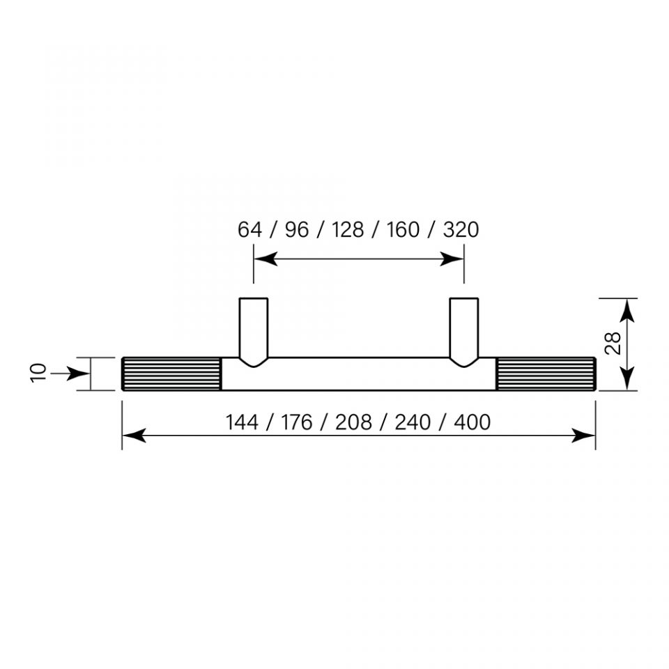 Bar Pull End Flute 176 (96hs) - Faucet Strommen