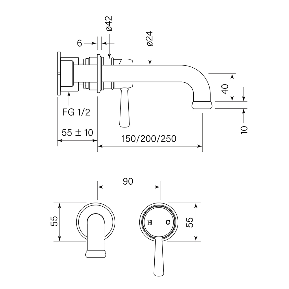 Cascade Basin Mixer Set 250 - Faucet Strommen