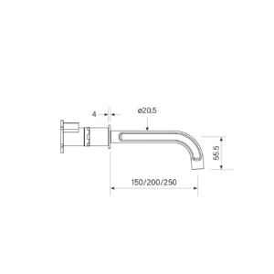 Figura Wall Basin Spout 150